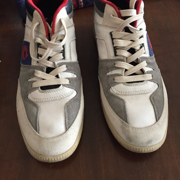 COACH LEATHER MULTICOLOR HIGH TOP SNEAKERS SIZE 7 - Picture 2 of 7